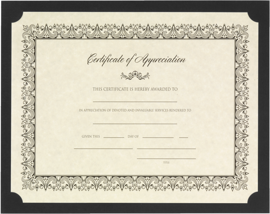 Black Linen 9 1/2 x 12 Single Certificate Holders
