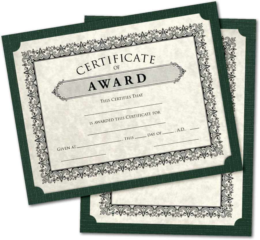 Dark Green Linen 9 1/2 x 12 Single Certificate Holders