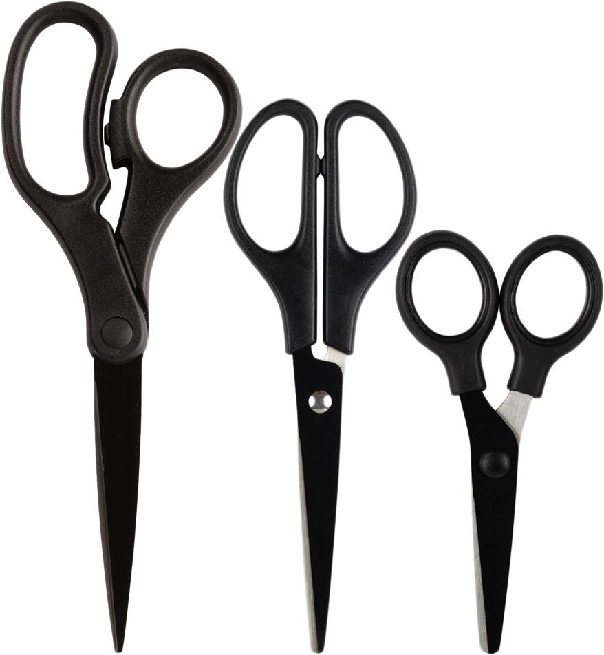 Black Assorted Scissors - Pack of 3