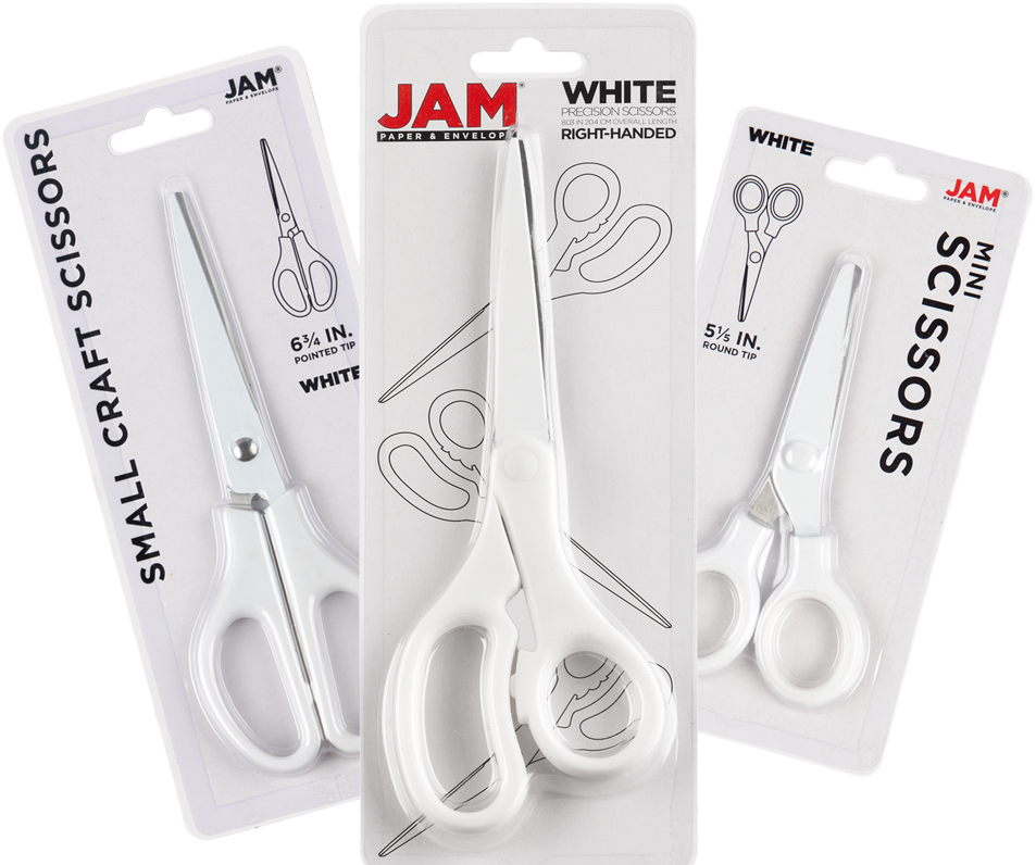 White Assorted Scissors - Pack of 3