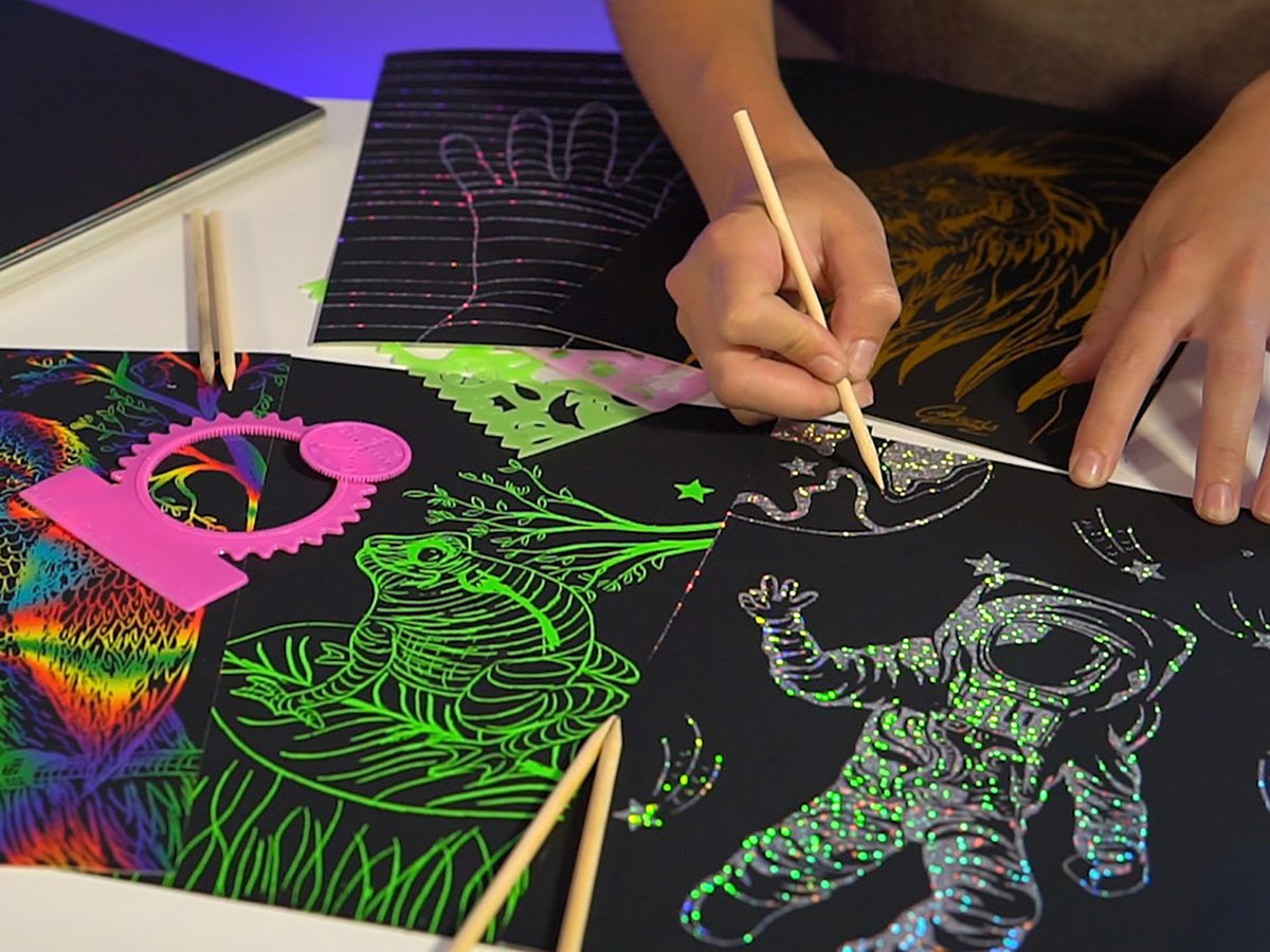 Super Bright Scratch Art (36 Sheets) by Marvin's Magic
