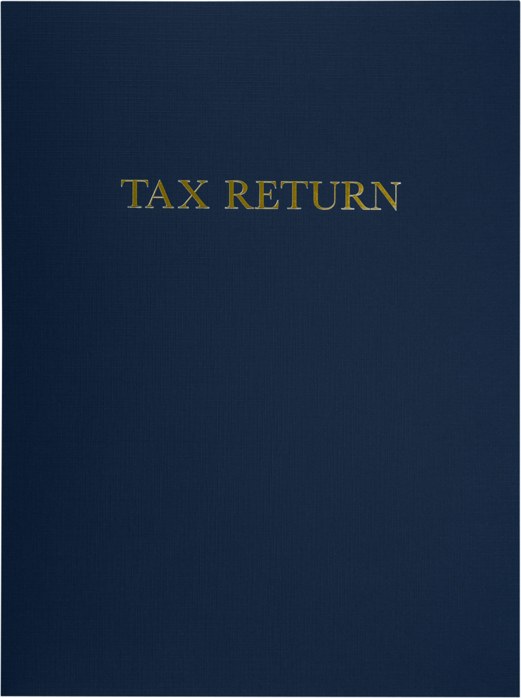 Nautical Navy Blue Linen Tax Return 9 x 12 Presentation Folders