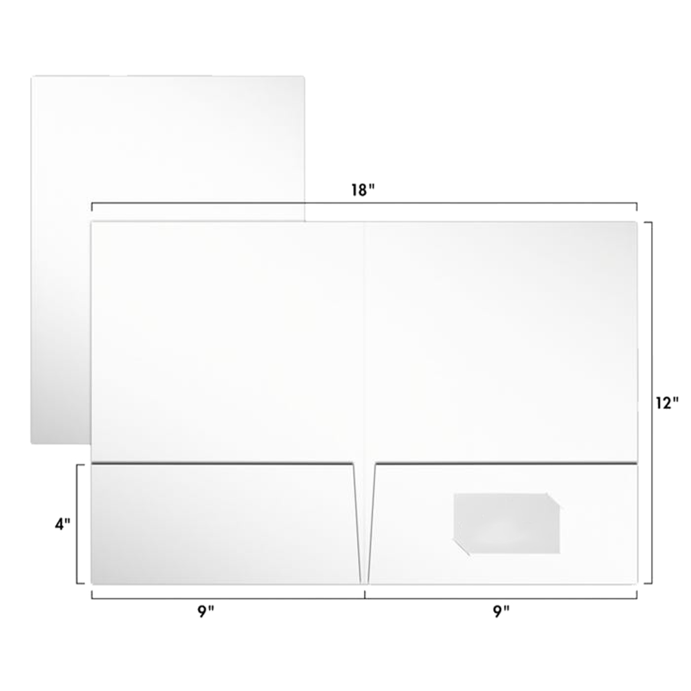 White 9 x 12 Smooth Folders