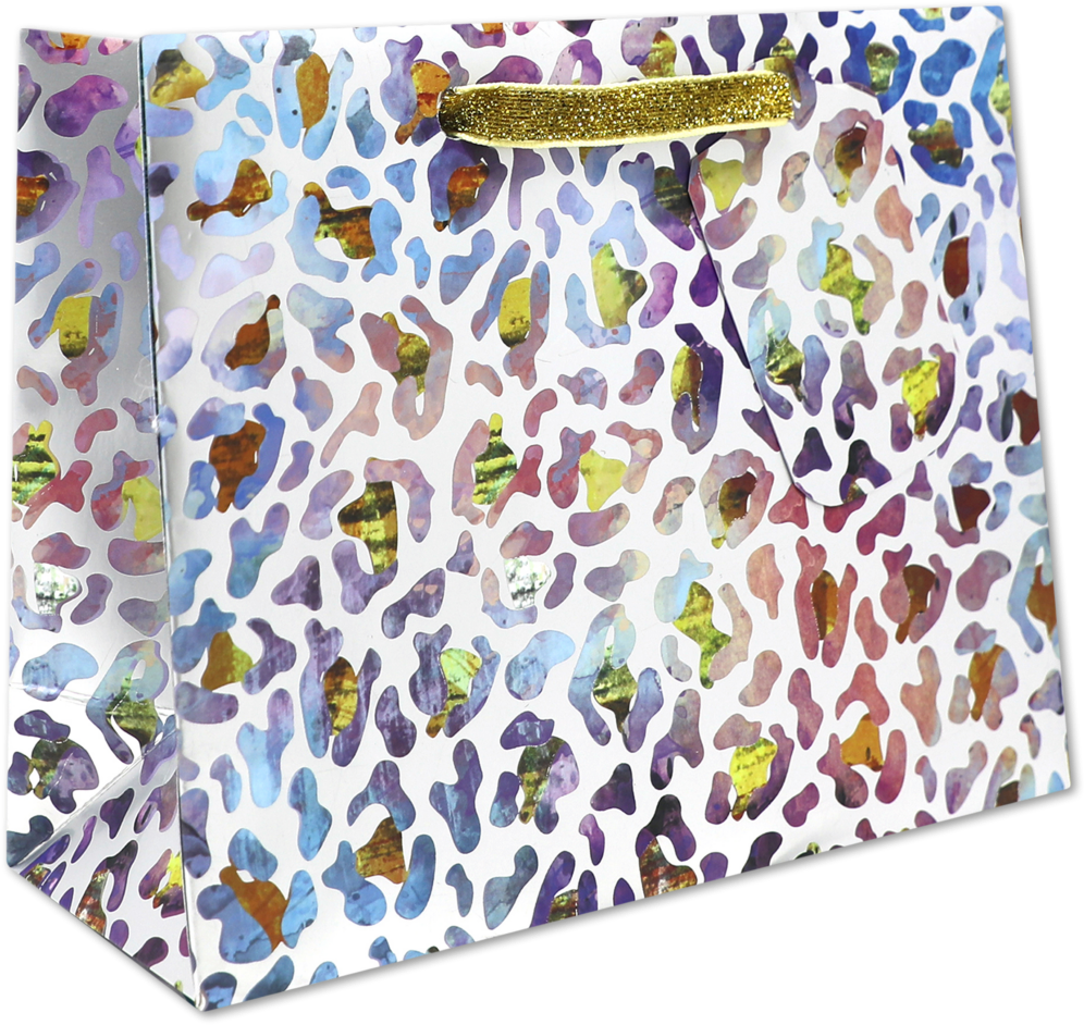 Fancy Leopard Print Small Gift Bags (7 1/2 x 6 x 3)
