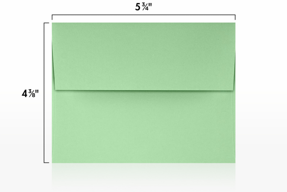 Pastel Green 24lb A2 Invitation Envelopes (4 3/8 x 5 3/4) 24lb
