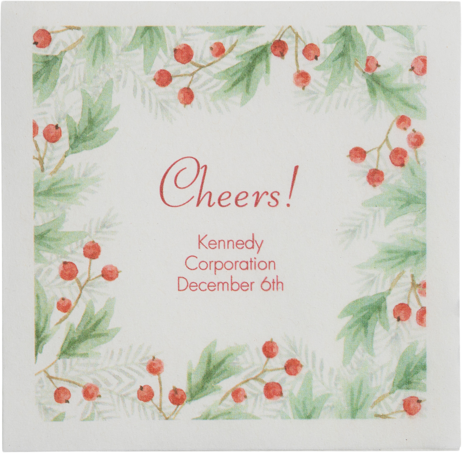 White 5 x 5 Beverage Napkins - Uncoined