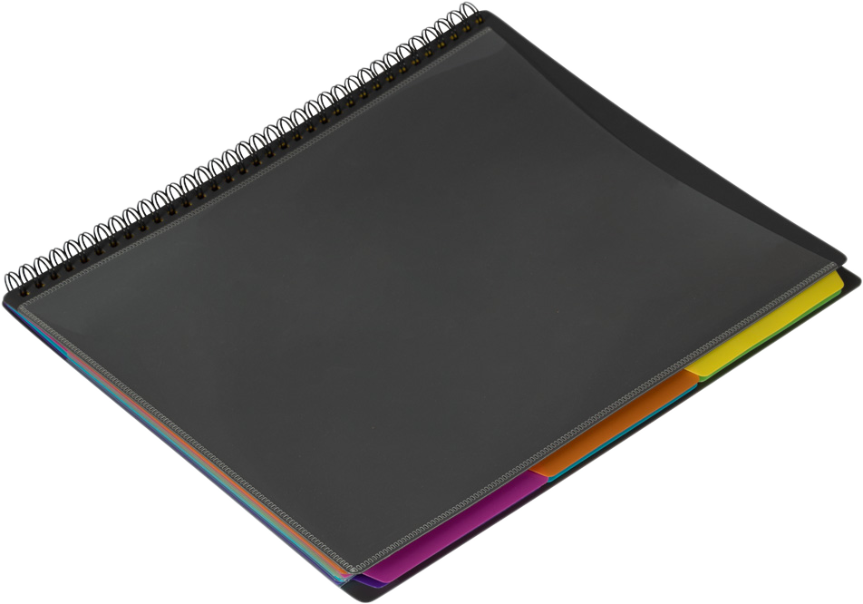 Smoke 9 x 12 Plastic 12 Pocket Folders