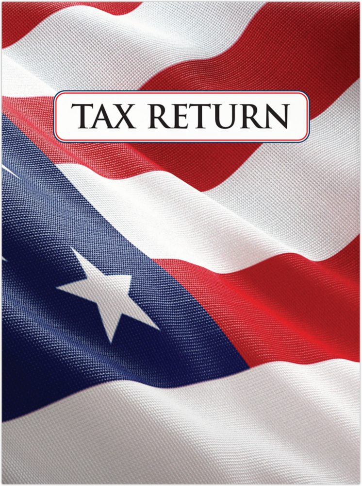 Flag with Tax Return Patriotic 9 x 12 Presentation Folders