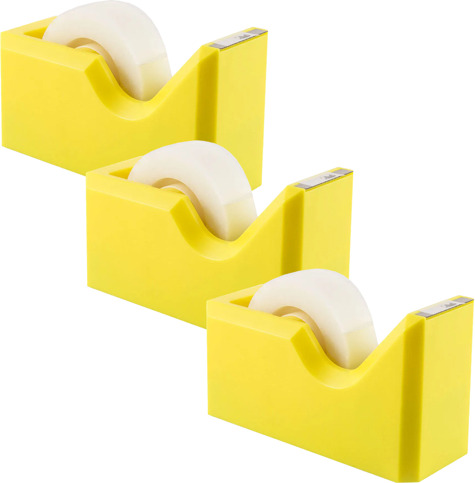 Yellow Tape Dispenser Set (3 Pack)