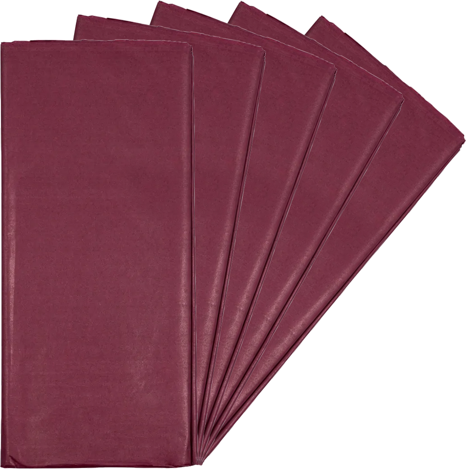 Burgundy Tissue Paper (20 x 26) 5 Packs of 10 Sheets (50 Total Sheets)