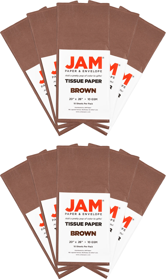 Brown Tissue Paper (20 x 26) 10 Packs of 10 Sheets (100 Total Sheets)