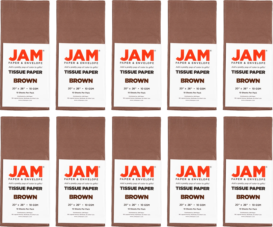Brown Tissue Paper (20 x 26) 10 Packs of 10 Sheets (100 Total Sheets)