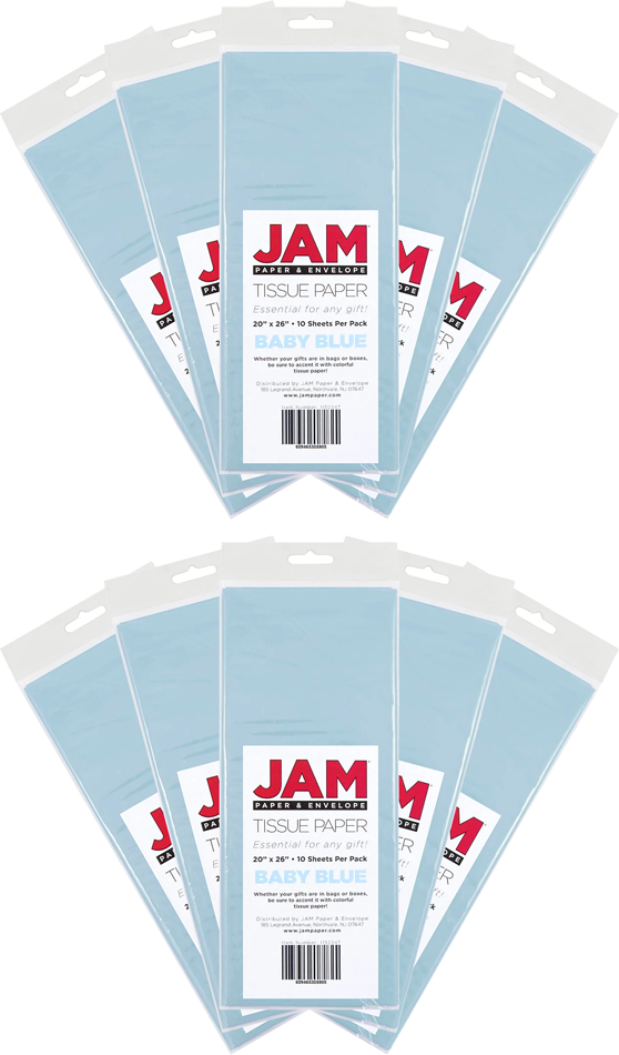 Baby Blue Tissue Paper (20 x 26) 10 Packs of 10 Sheets (100 Total Sheets)