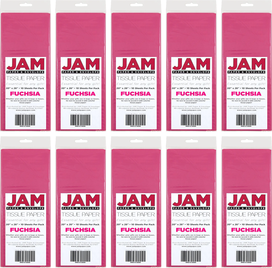Fuchsia Tissue Paper (20 x 26) 10 Packs of 10 Sheets (100 Total Sheets)