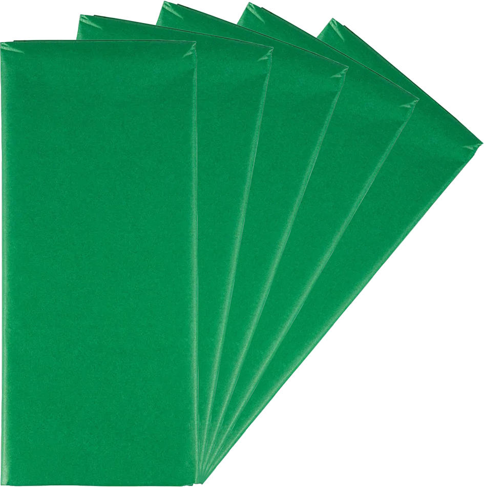 Green Tissue Paper (20 x 26) 5 Packs of 10 Sheets (50 Total Sheets)