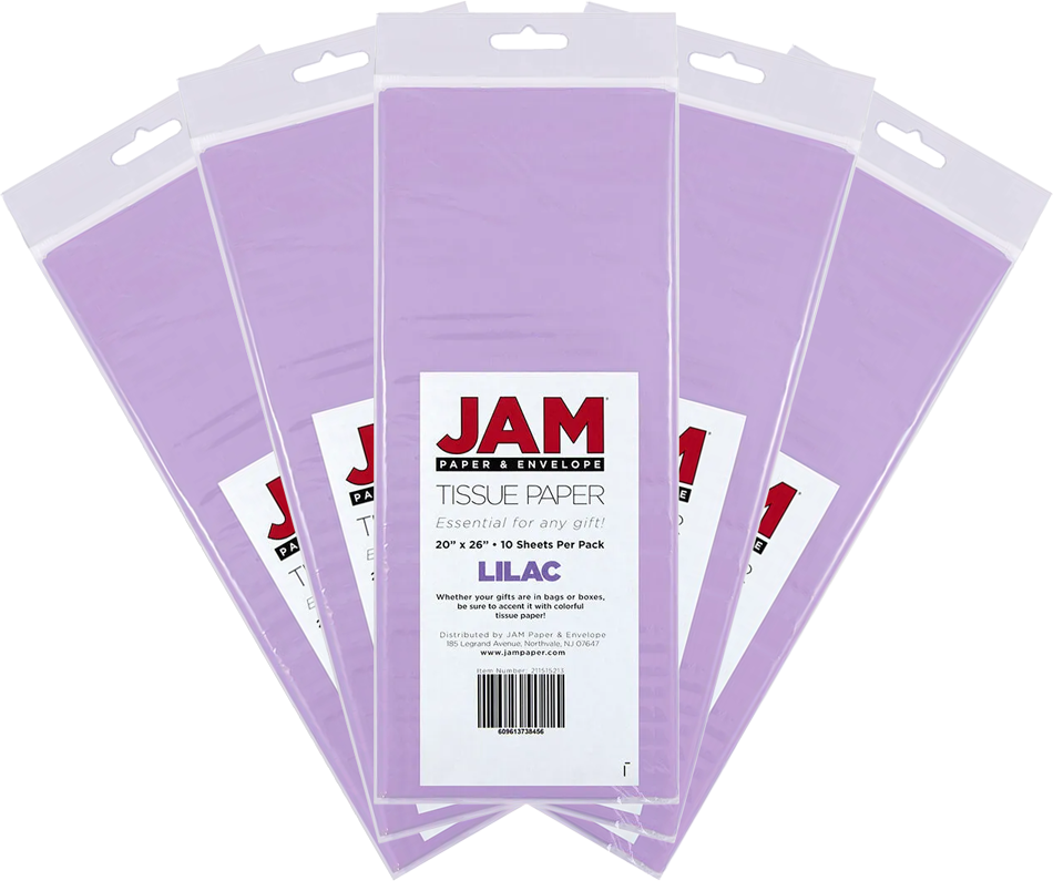 Lilac Tissue Paper (20 x 26) 5 Packs of 10 Sheets (50 Total Sheets)