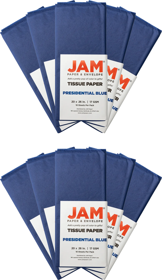 Presidential Blue Tissue Paper (20 x 26) 10 Packs of 10 Sheets (100 Total Sheets)