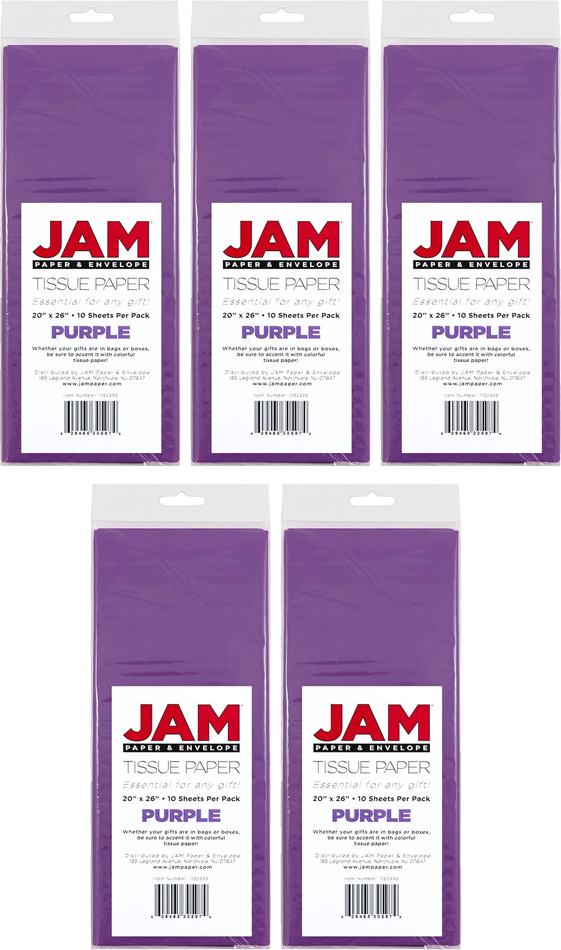 Purple Tissue Paper (20 x 26) 5 Packs of 10 Sheets (50 Total Sheets)