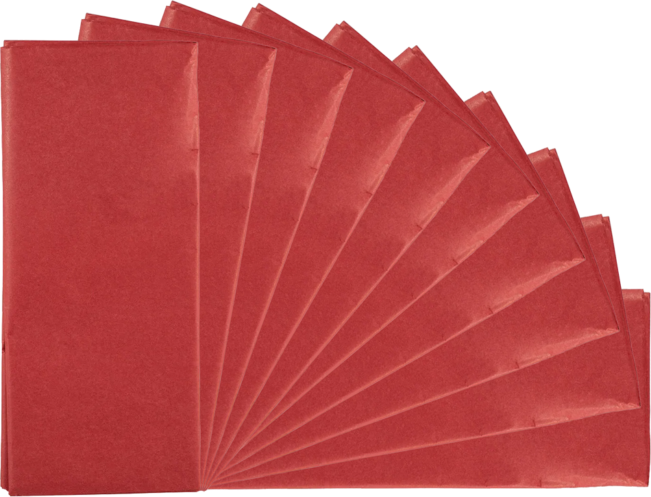 Red Tissue Paper (20 x 26) 10 Packs of 10 Sheets (100 Total Sheets)