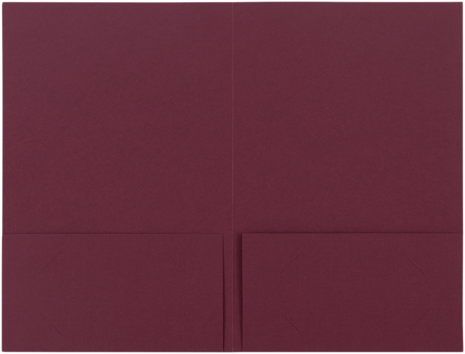 Burgundy Linen with Gold Foil 6 x 9 Welcome Folders