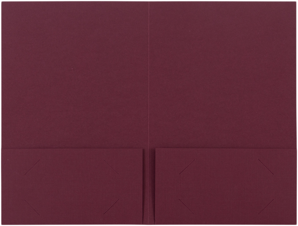 Burgundy Linen with Silver Foil 6 x 9 Welcome Folders