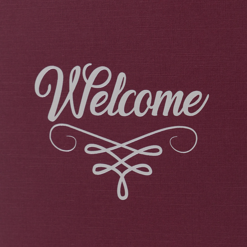 Burgundy Linen with Silver Foil 6 x 9 Welcome Folders