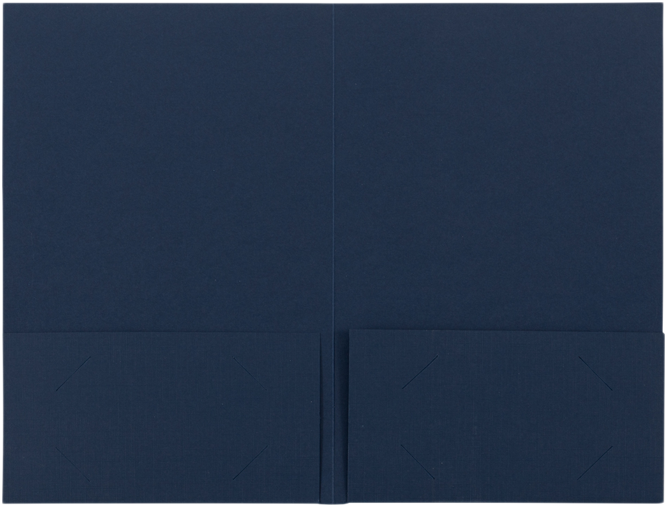 Nautical Navy Blue Linen with Silver Foil 6 x 9 Welcome Folder