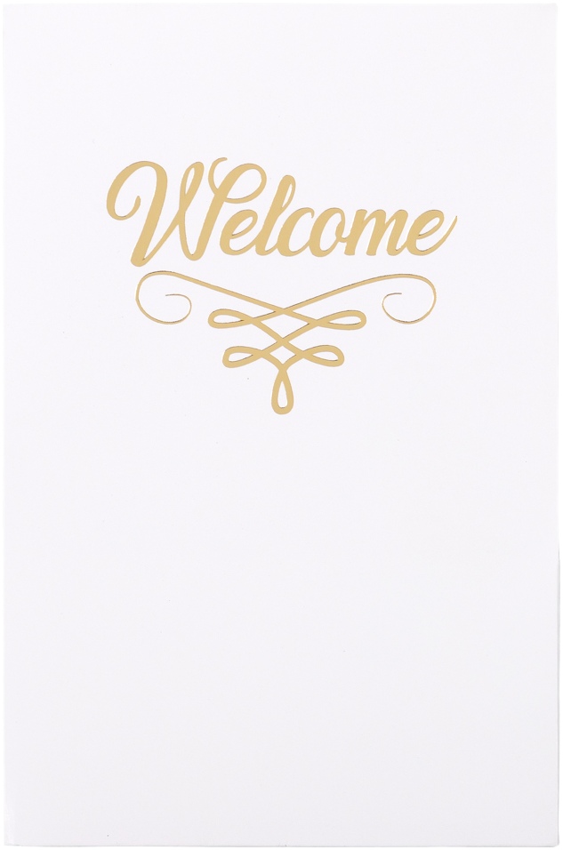 Glossy White with Gold Foil 6 x 9 Welcome Folders