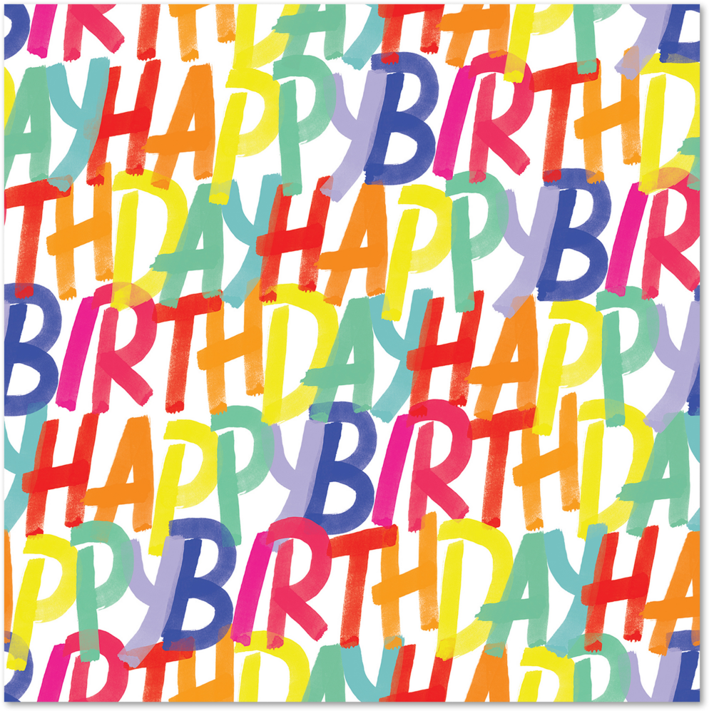 Rainbow Birthday Wrapping Paper (12.5 Sq Ft)