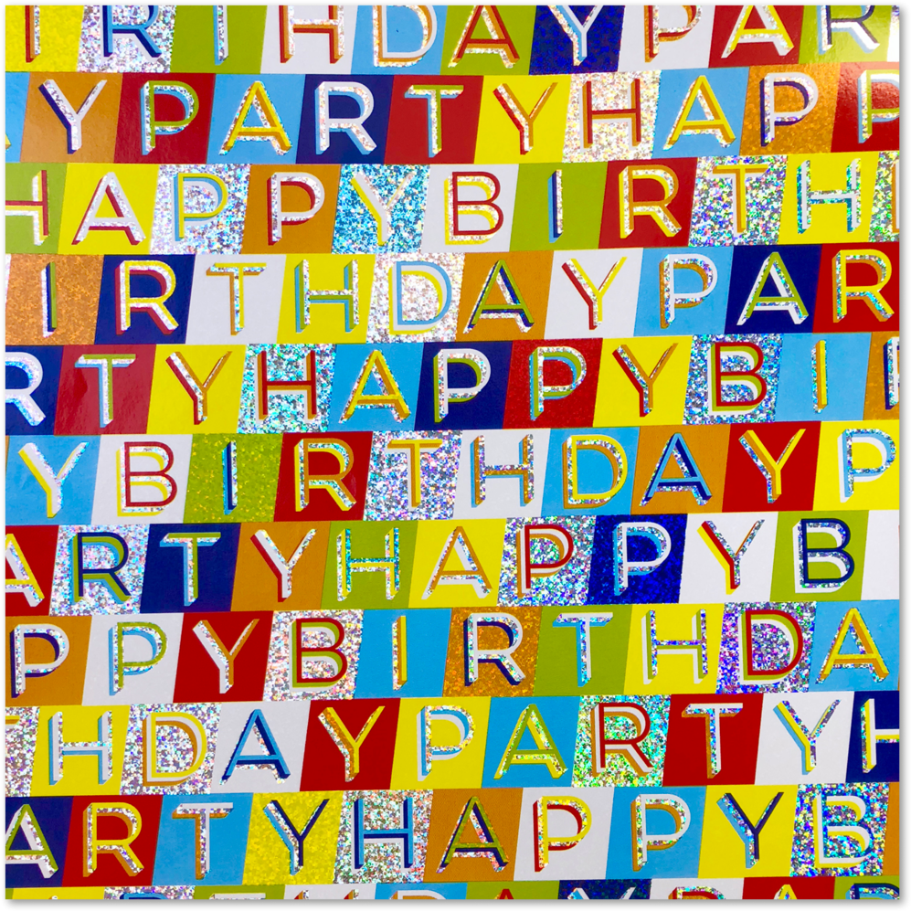 Glitter Birthday Wrapping Paper (12.5 Sq Ft)