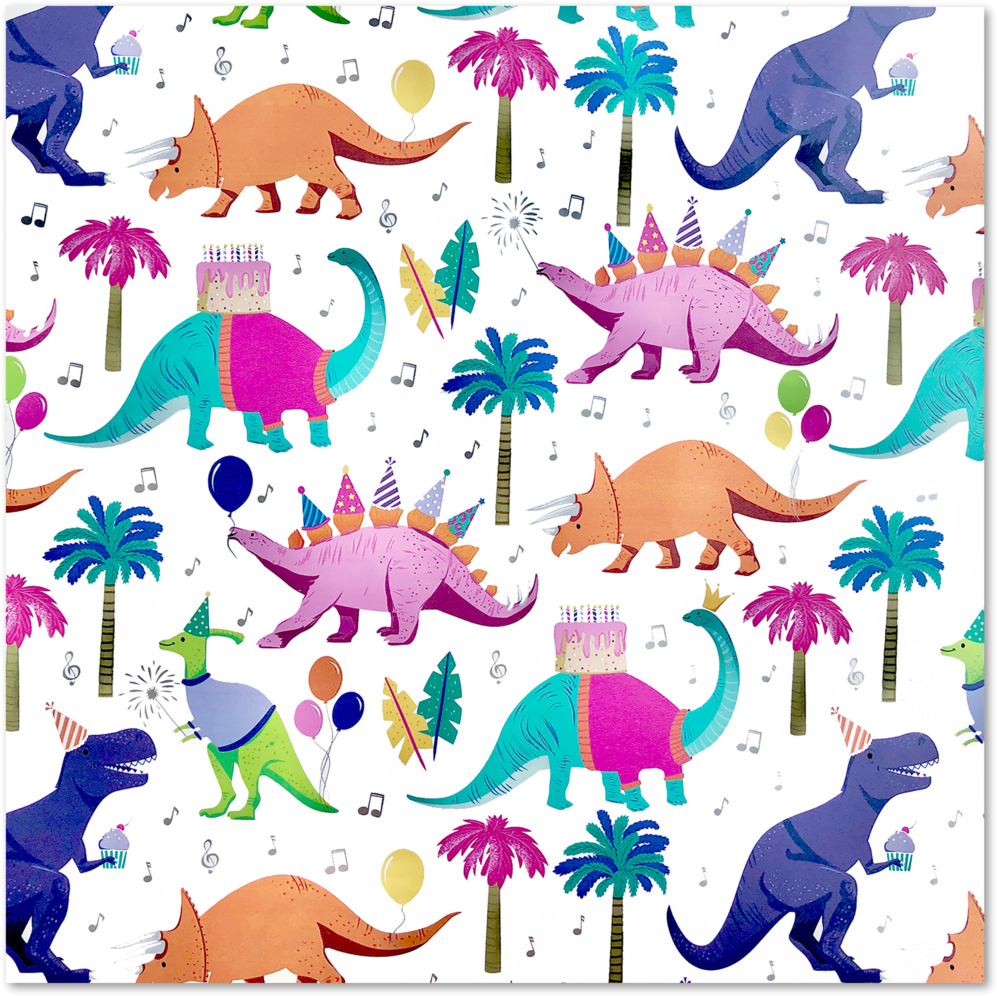Dino Party Wrapping Paper (12.5 Sq Ft)