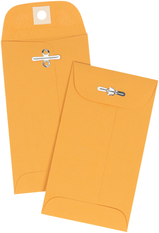 Brown Kraft 32lb #5 1/2 Coin Envelopes (3 1/8 x 5 1/2) with Clasp