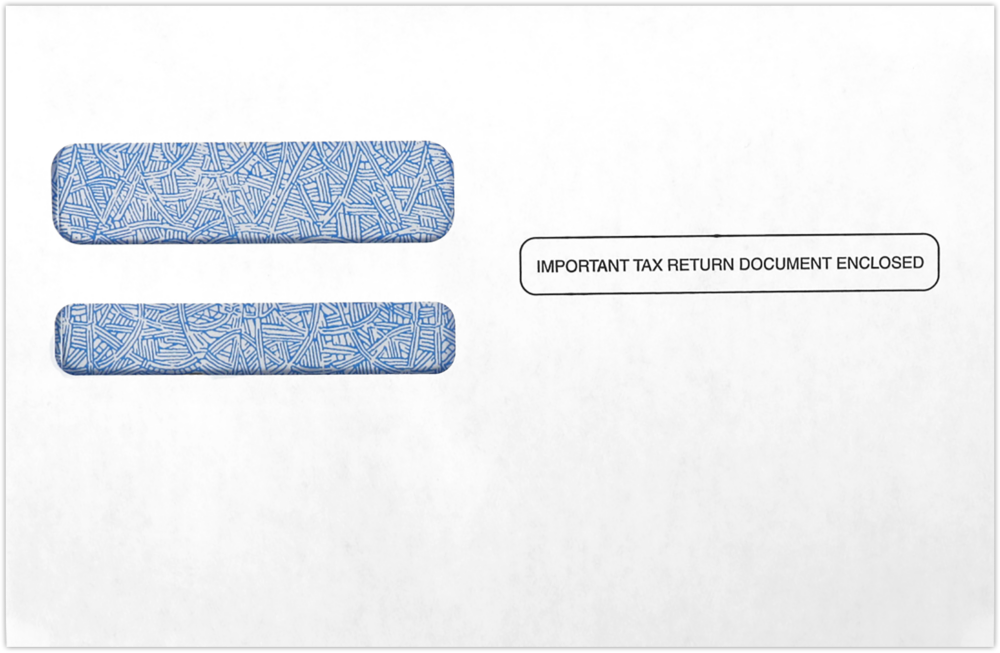 White with Security Tint 32lb ACA Form Double Window Envelopes (5 3/4 x 8 3/4) with Peel & Seal