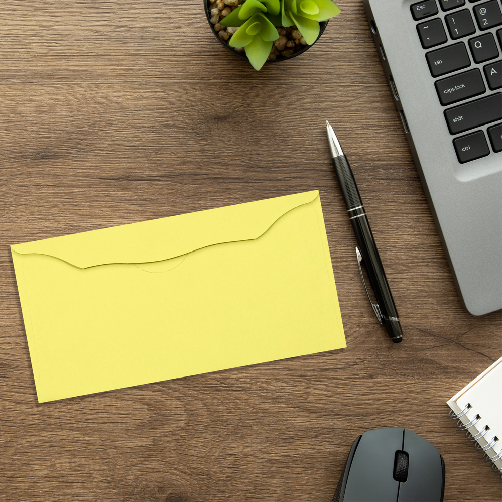 Pastel Canary Yellow 24lb 3 1/8 x 6 1/4 Offering Envelopes