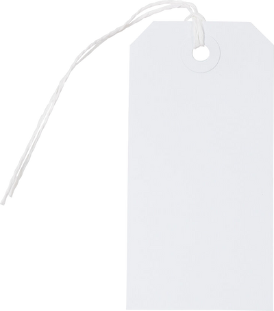 White Medium Gift Tags (4 1/4 x 2 3/8) - 10 Pack