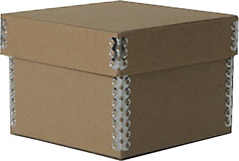 Natural Kraft Medium Gift Boxes with Metal Edge (4 1/4 x 4 1/4 x 3)