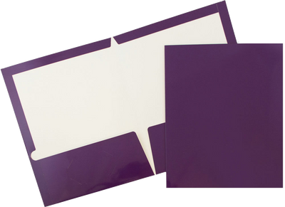 Glossy Purple 9 x 12 Standard Folders
