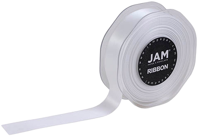 White Satin 7/8 Inch Thick x 25 Yards Ribbon