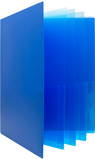 Blue 9 x 12 Plastic 10 Pocket Folders