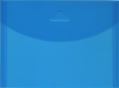 Blue 5 1/2 x 7 3/8 Booklet Plastic Envelopes with Tuck Flap
