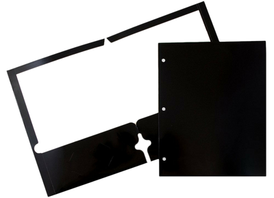 Glossy Black 9 x 12 3 Hole Punch Folders