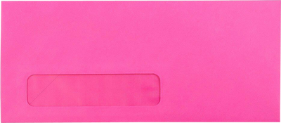 Fuchsia Pink Magenta 32lb #10 Window Envelopes (4 1/8 x 9 1/2)