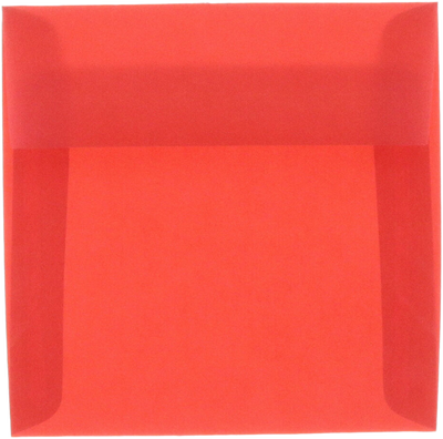 Primary Red Translucent 30lb 6 1/2 x 6 1/2 Square Envelopes