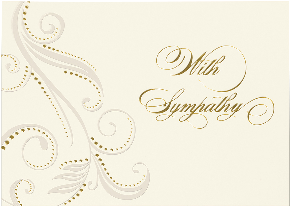 With Sympathy Damask Card Set - 25 Pack