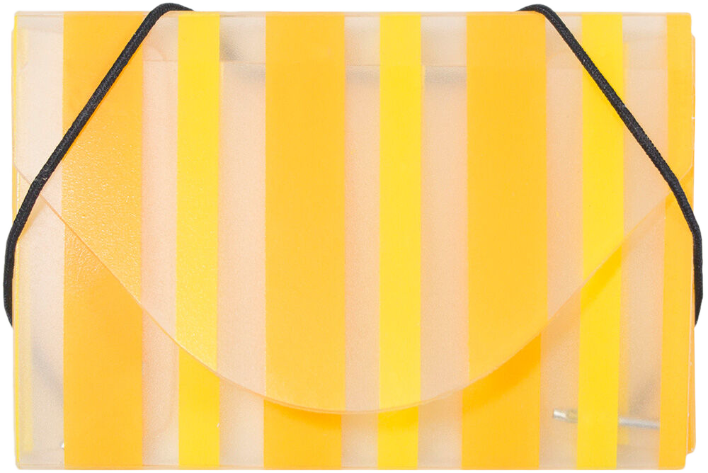 Yellow Stripe Plastic Business Card Case - 20 Card Capacity