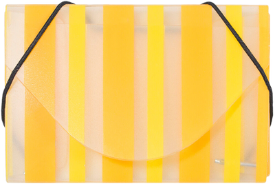 Yellow Stripe Plastic Business Card Case - 20 Card Capacity