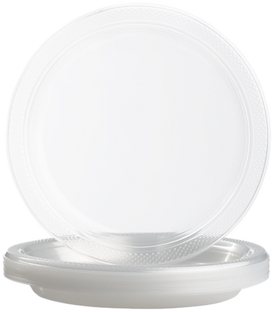 Clear Medium Plastic Plates (9 Inch) - 20 Pack