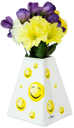 Happy Smiles Design Paper Pop Flower Vases - 3 Pack