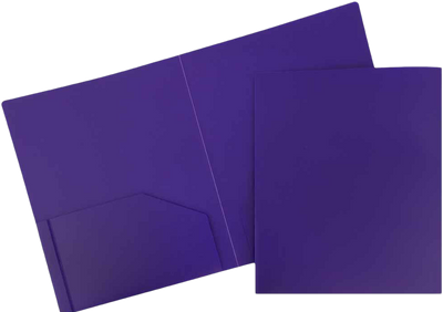 Purple 9 x 12 Plastic Heavy Duty Folders