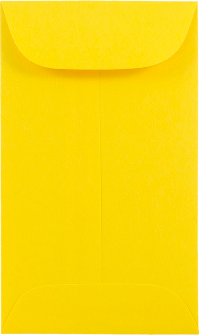 Yellow 24lb #6 Coin Envelopes (3 3/8 x 6)